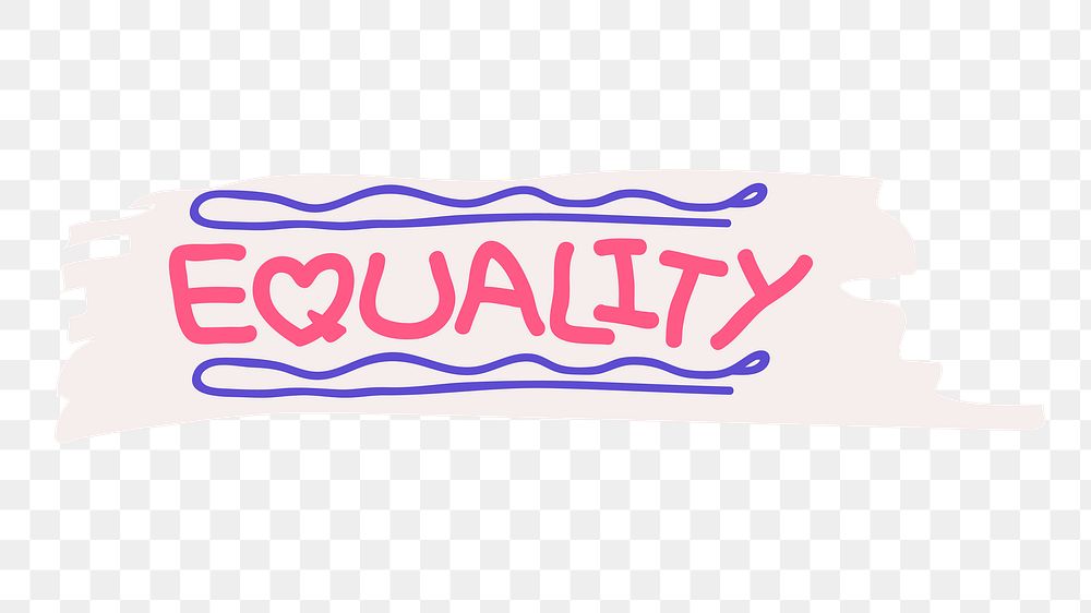 Png gender equality badge, transparent background