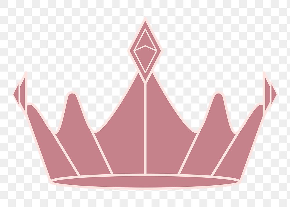 Png pink queen crown sticker, transparent background