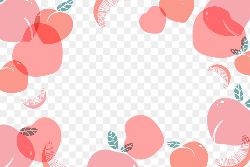 Fruits png border, transparent background