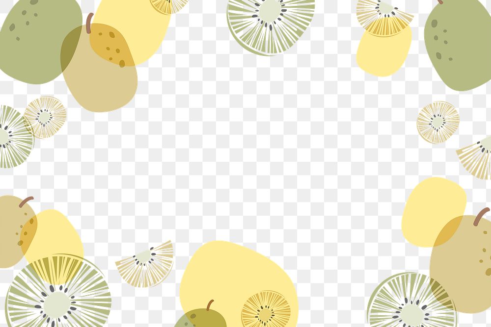 Fruits png border, transparent background