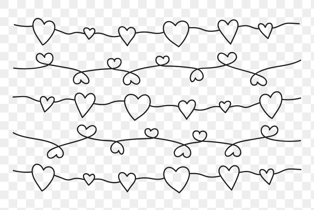 Png cute heart strings element, transparent background