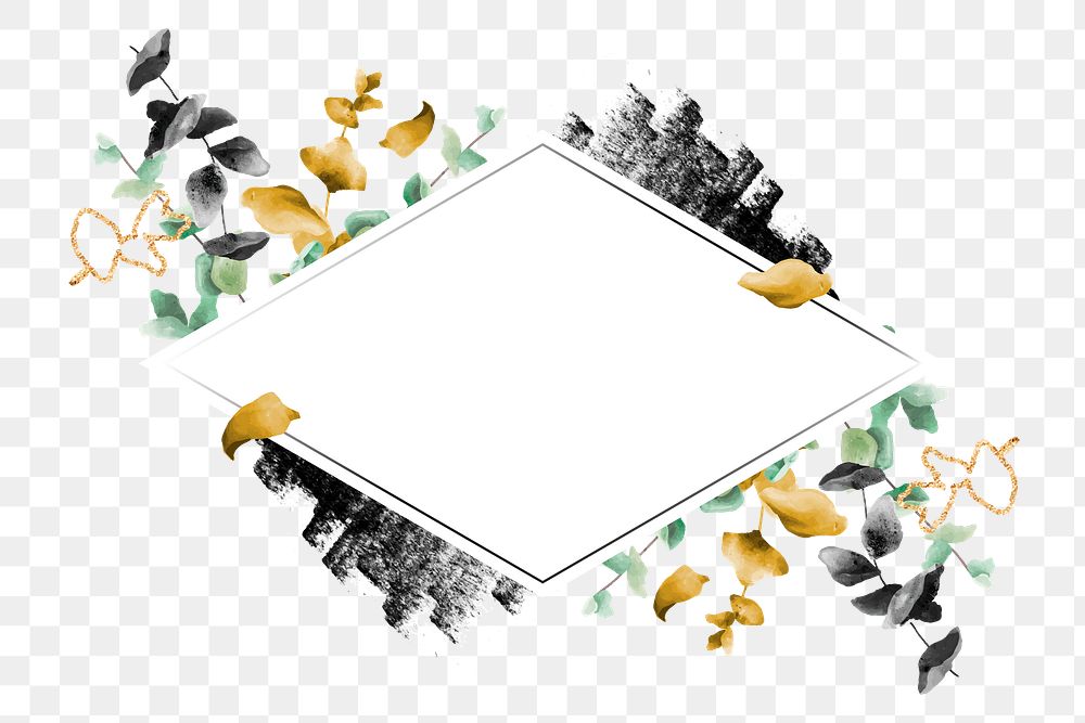 Rhombus png frame, transparent background