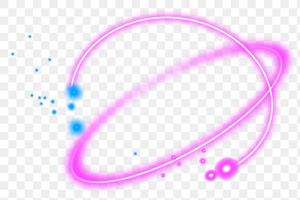 Png neon futuristic rings effect, transparent background