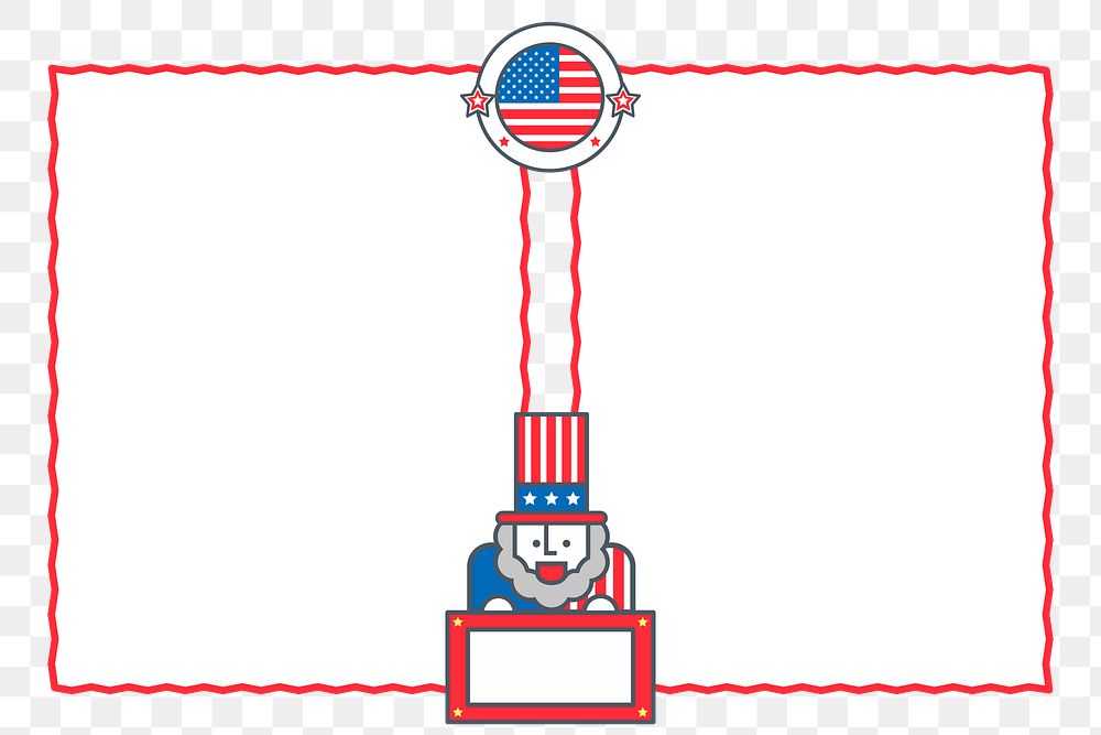 USA cartoon png badge, transparent background