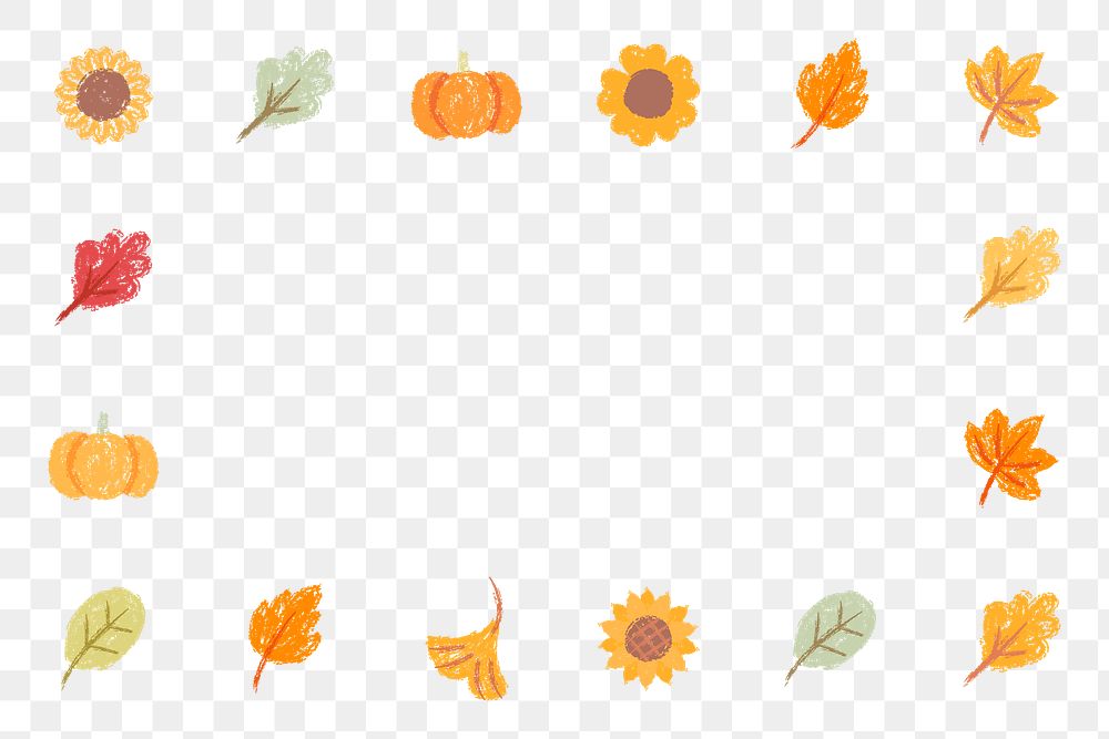 Autumn png frame, transparent background