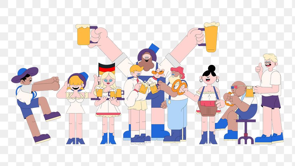 Png oktoberfest celebration design element, transparent background