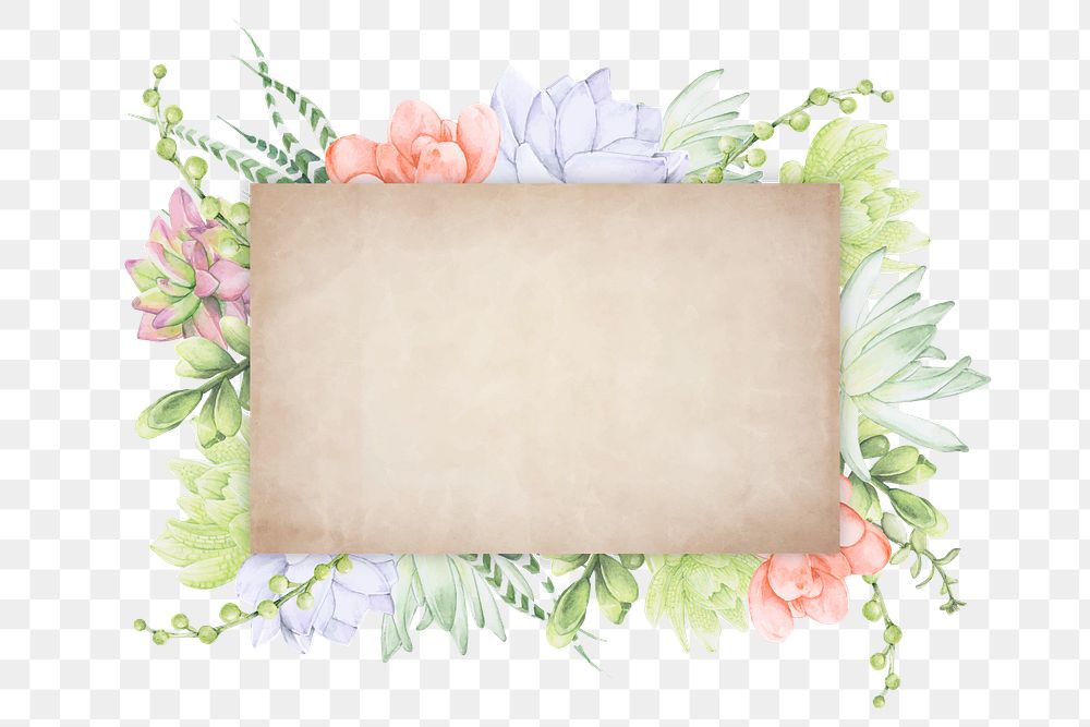 Watercolor flowers png badge, transparent background