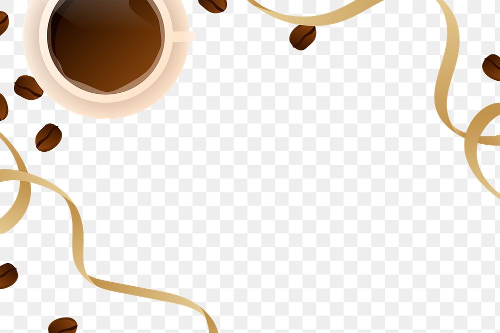 Coffee png border, transparent background
