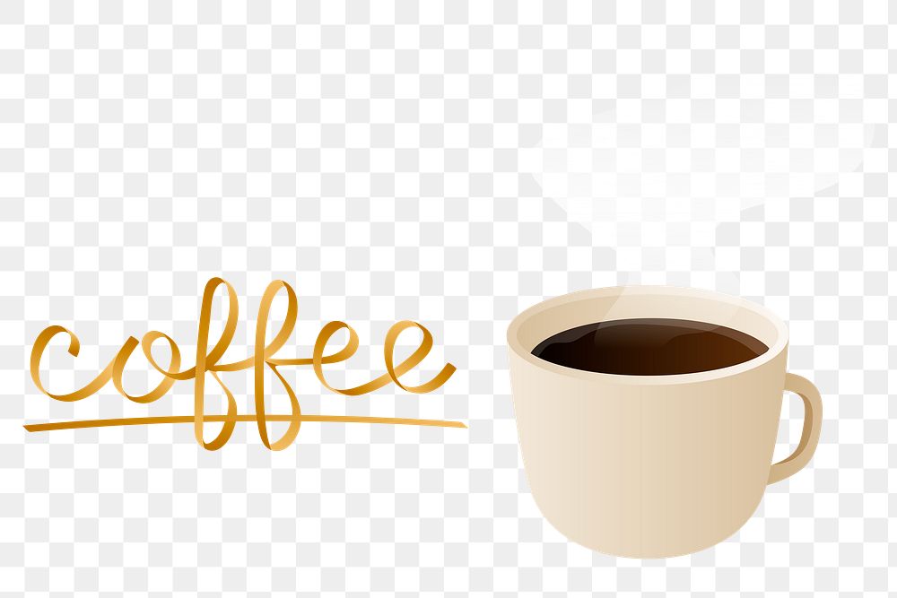 Png coffee design element, transparent background