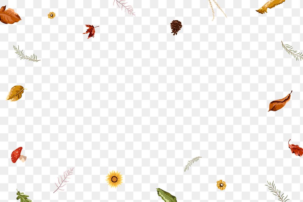 Autumn png border, transparent background