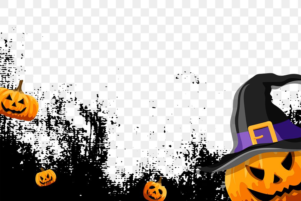 Halloween png border, transparent background