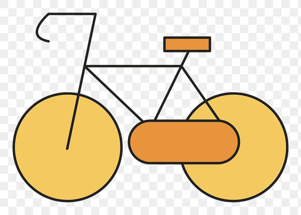 PNG Yellow bike eco-friendly icon  illustration sticker, transparent background