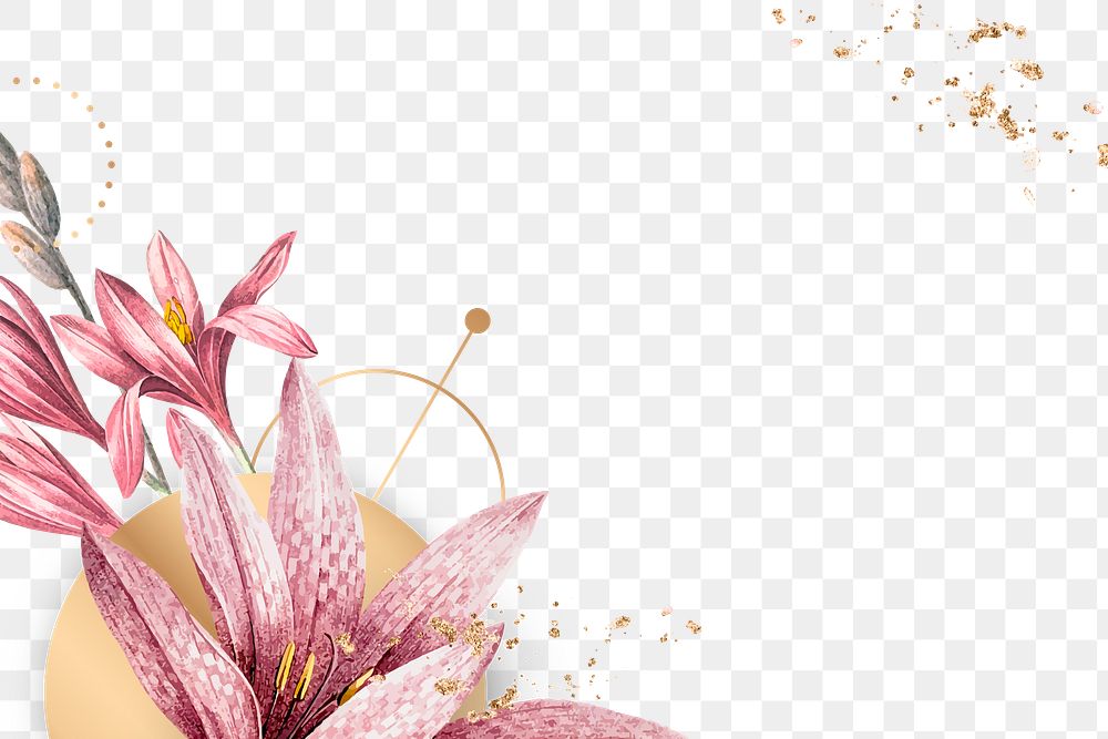 Flower png border, transparent background