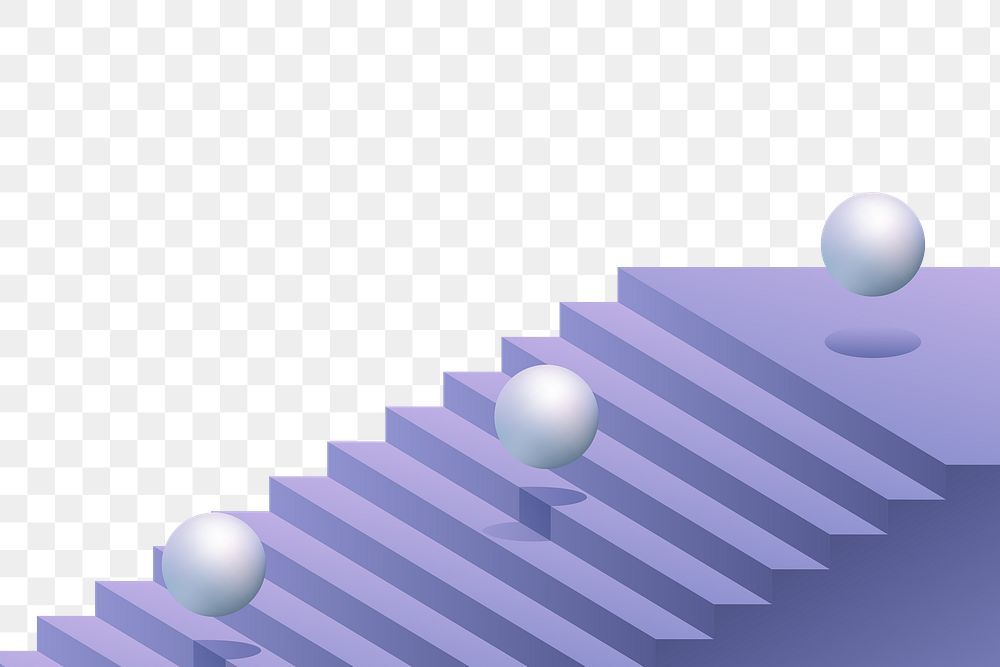 3D stairs png border, transparent background