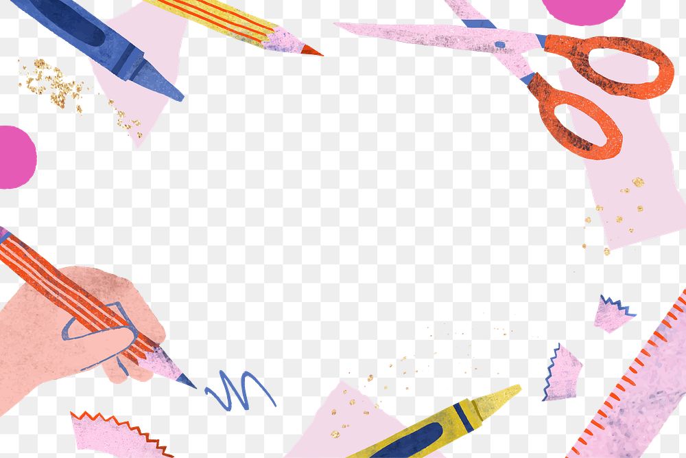 Stationery png border, transparent background