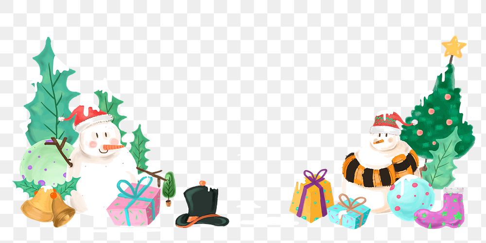 Christmas's day png border, transparent background