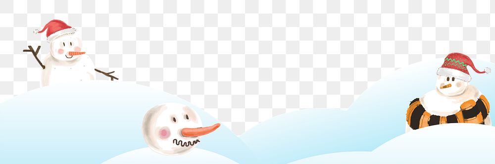 Snowman png border, transparent background