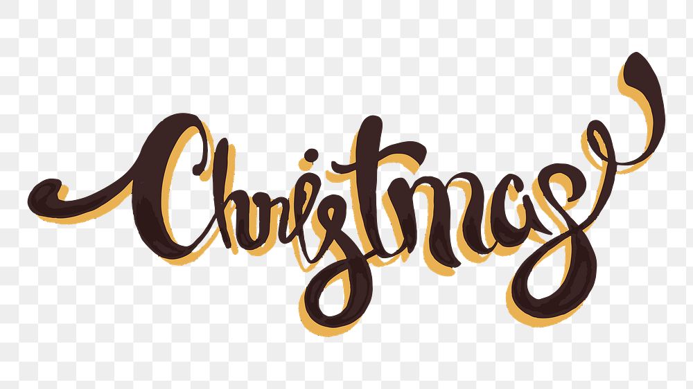 Christmas word png illustration, transparent background