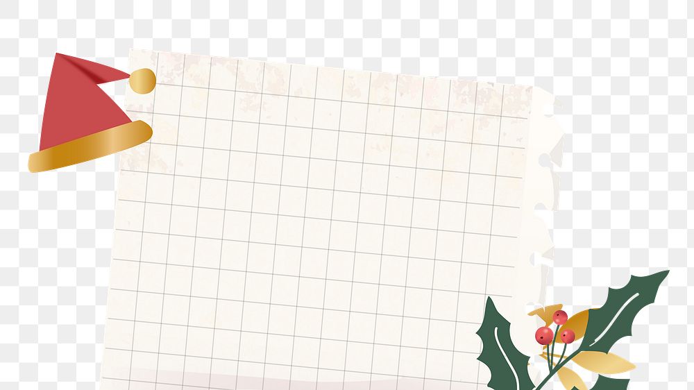 Christmas notepaper png border, transparent background
