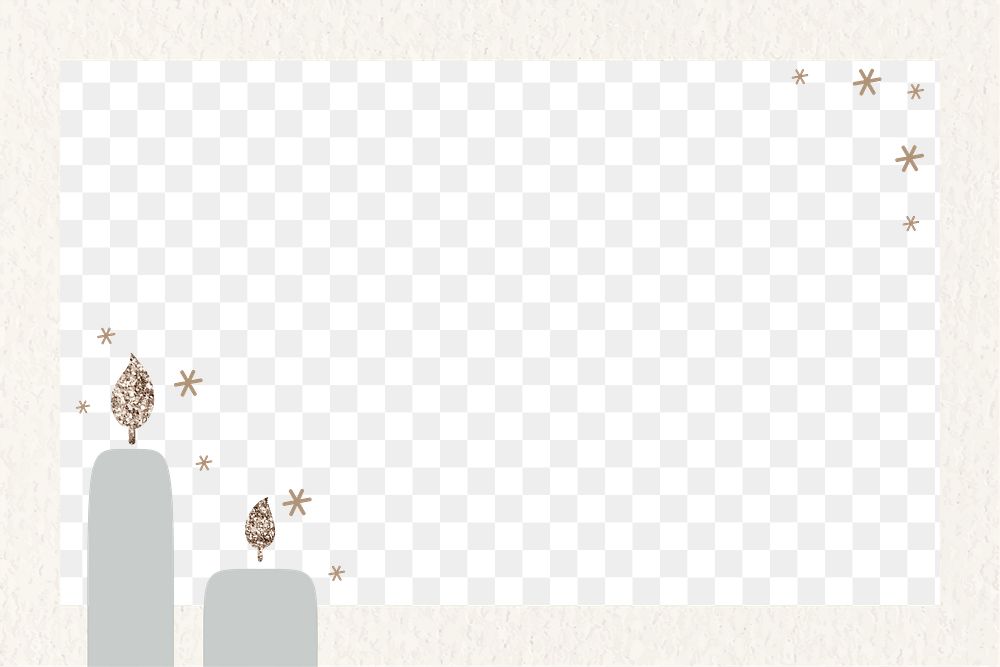 Png festive candles border frame, transparent background