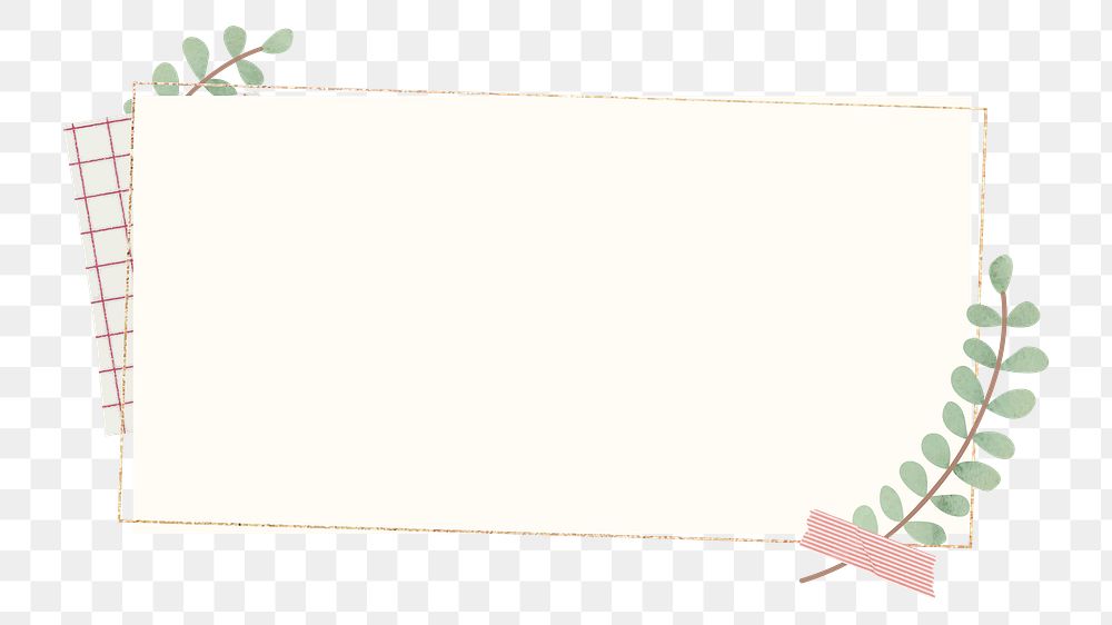 Leaf notepad png badge, transparent background