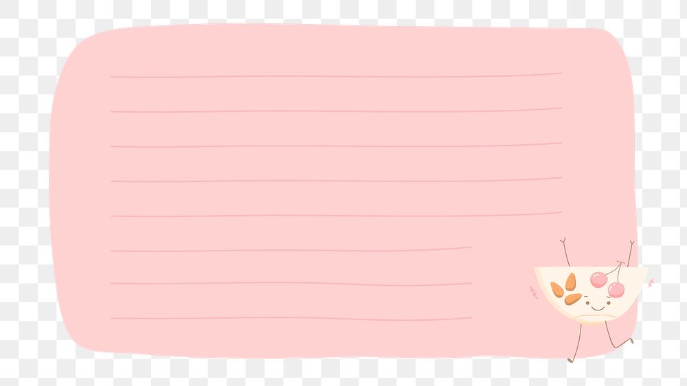 Cute note png element, transparent background