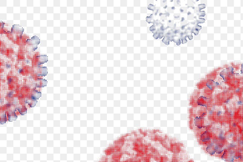 Abstract virus png border, transparent background