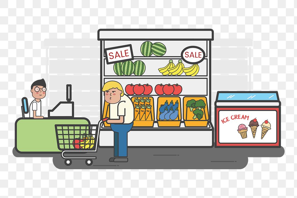 Supermarket  png illustration, transparent background