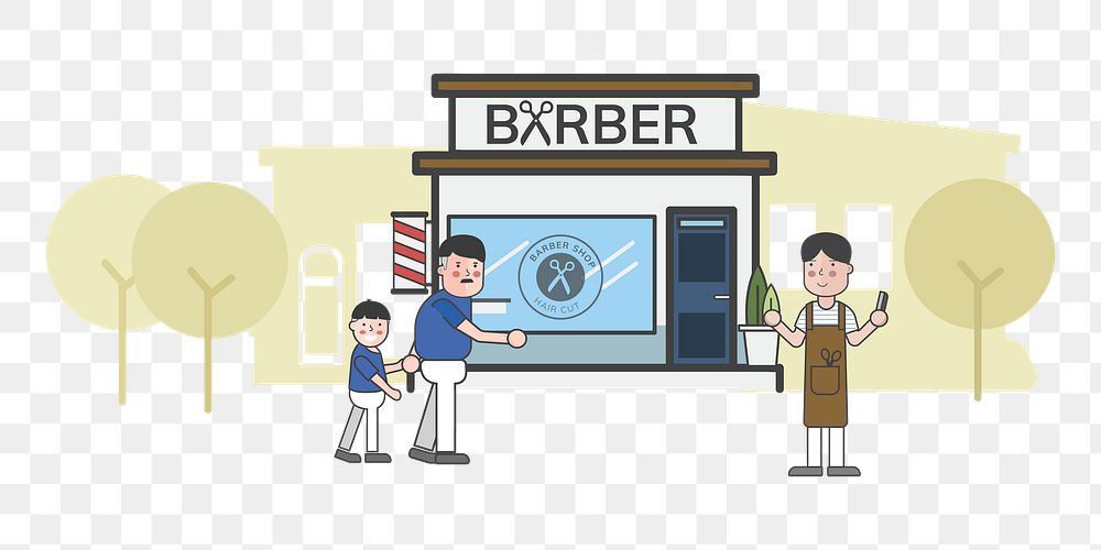 Barber shop png illustration, transparent background