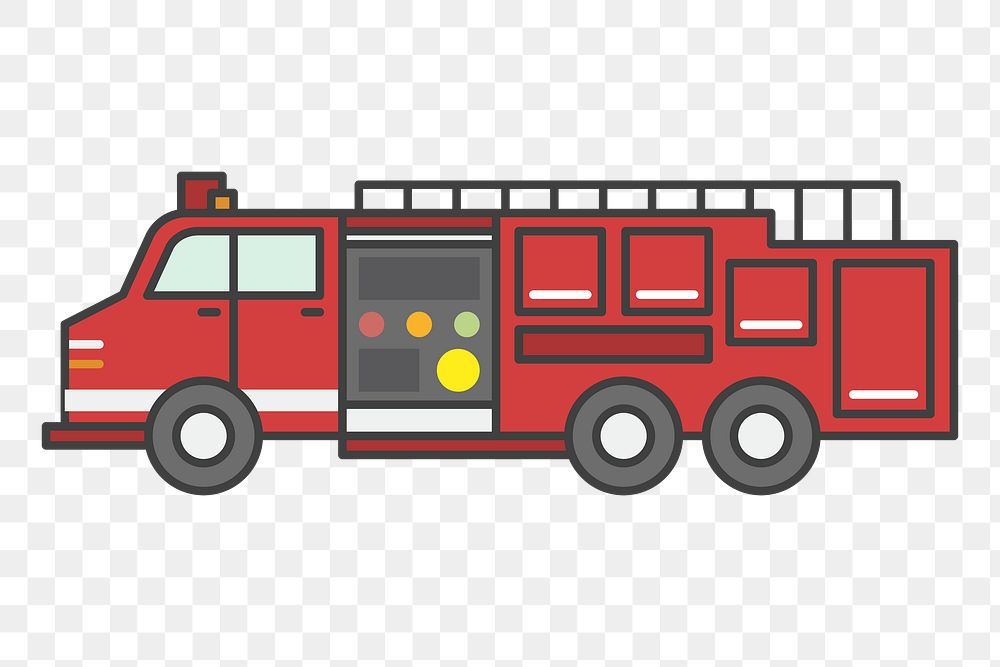 Fire truck png illustration, transparent background