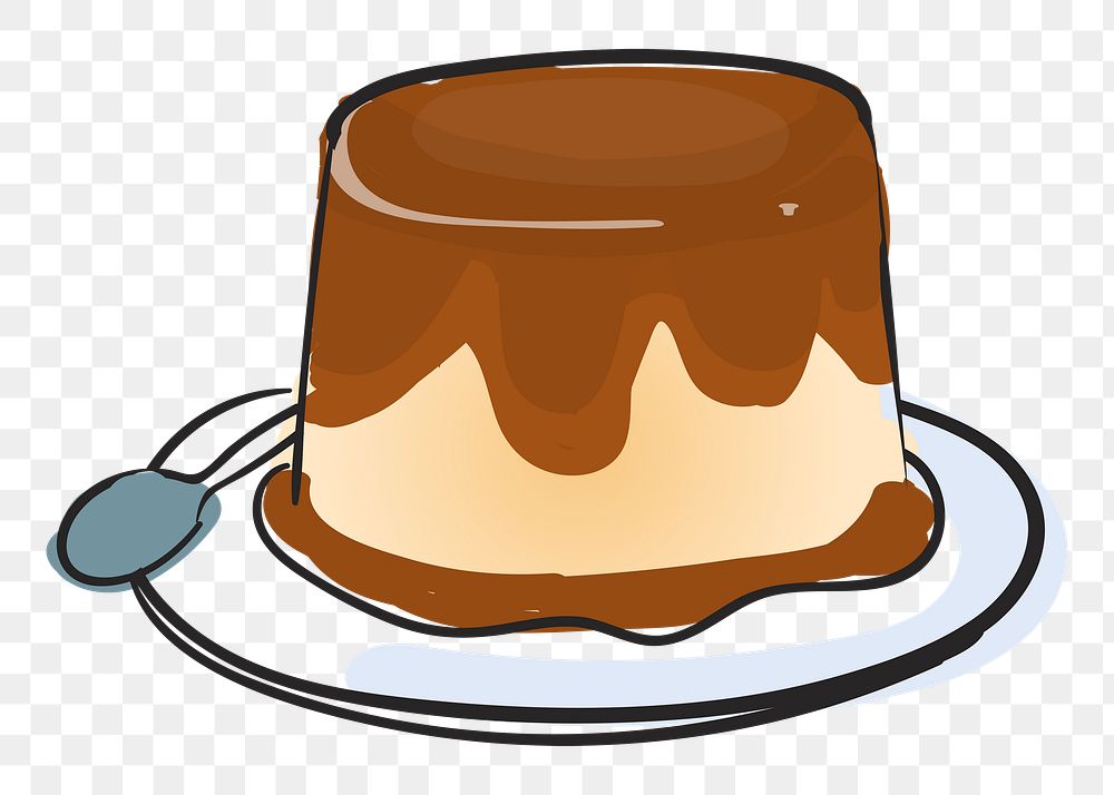 Png pudding illustration sticker, transparent background