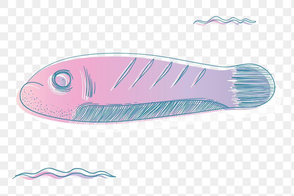 Pink fish png illustration, transparent background