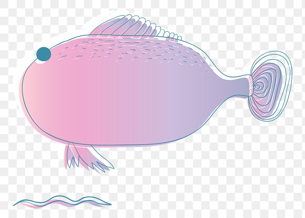 Pink fish png illustration, transparent background