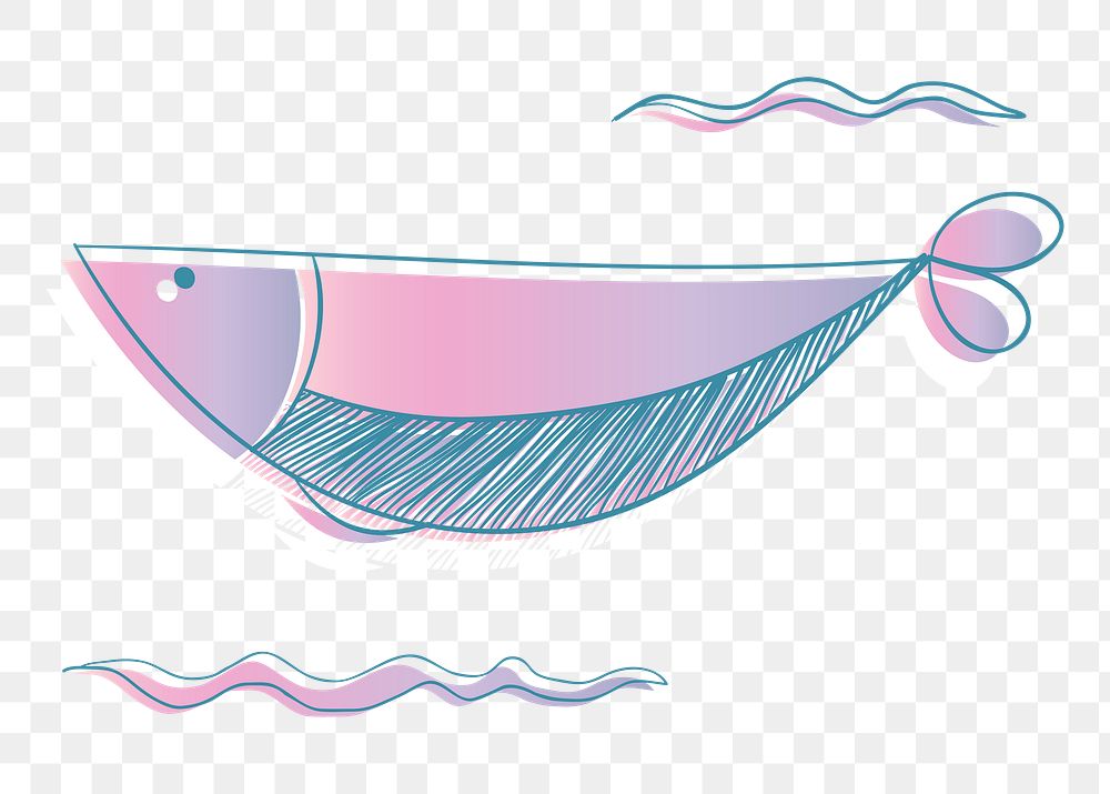 Pink fish png illustration, transparent background