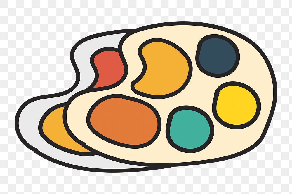 Art palette png element, transparent background