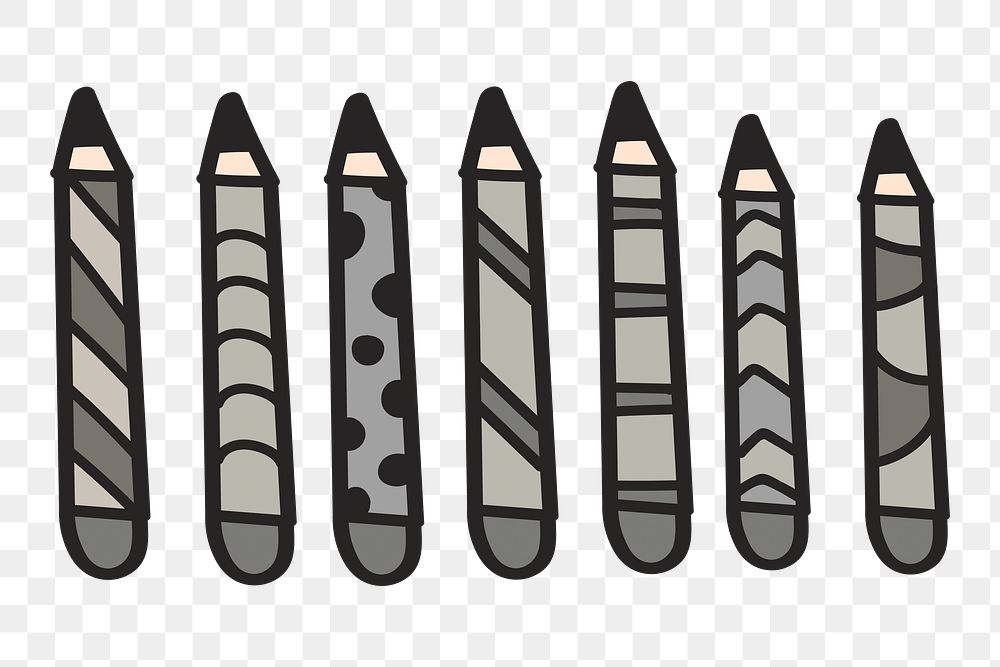 Pens doodle png element, transparent background