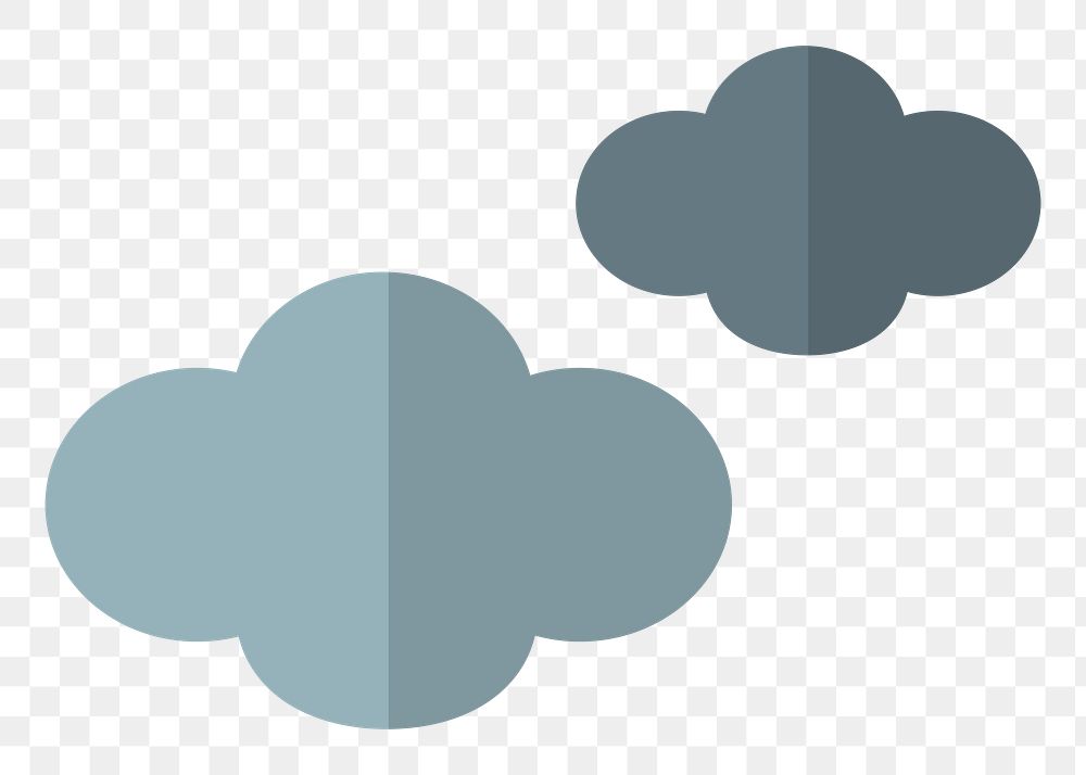  Png blue clouds flat sticker, transparent background