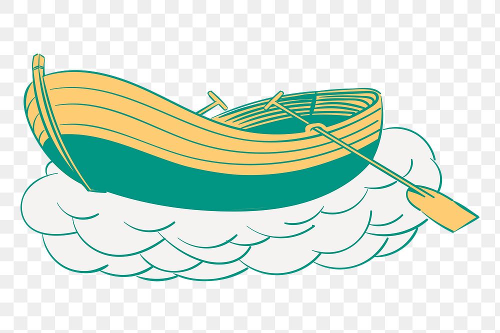 Png boat illustration element, transparent background