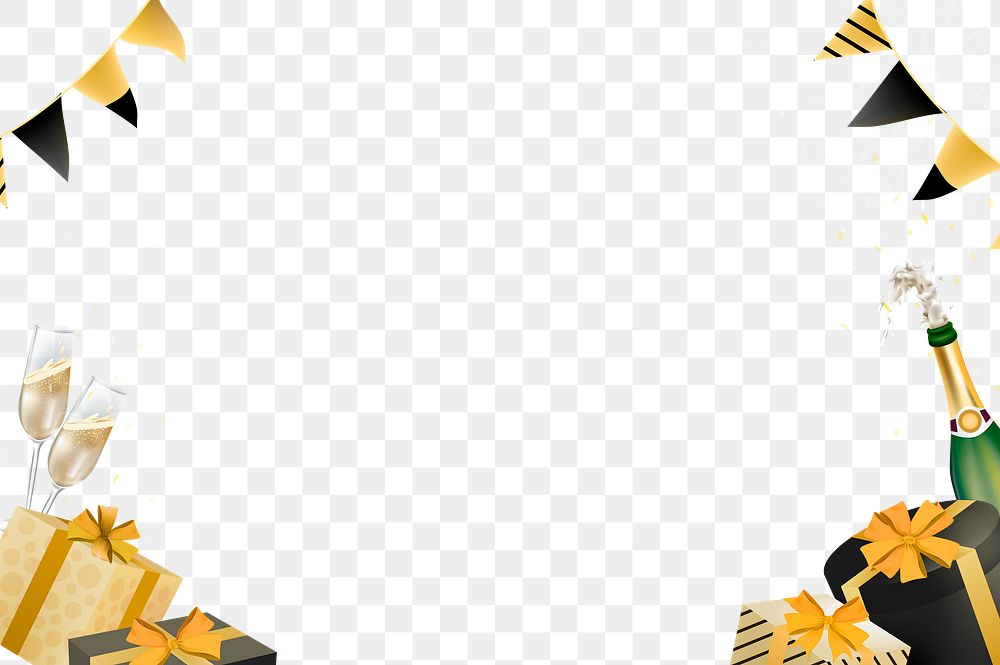 Paty png border, transparent background