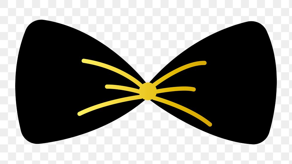 Png black party bow illustration, transparent background