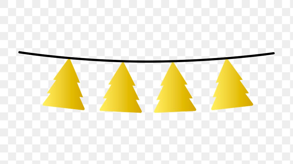 Png Christmas tree party bunting illustration, transparent background