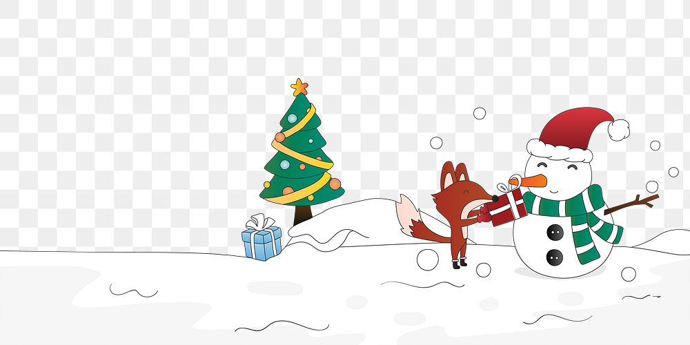 Cute Christmas png border, transparent background