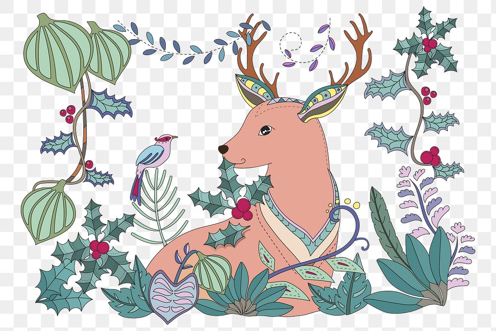 Christmas reindeer png, transparent background 