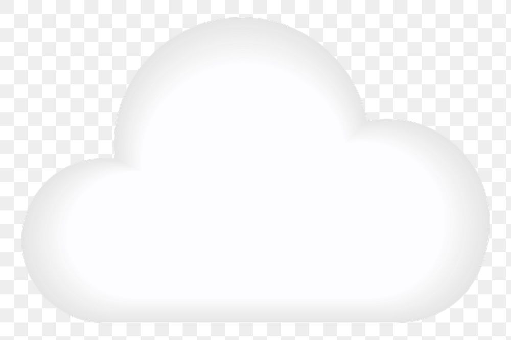 White cloud png element, transparent background