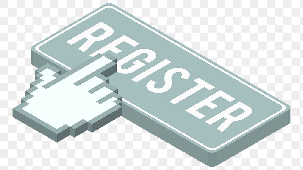 Register button png illustration, transparent background