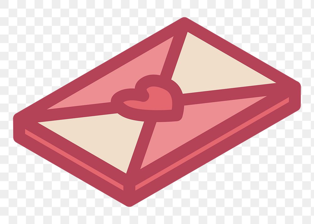 PNG Valentine's letter illustration sticker, transparent background