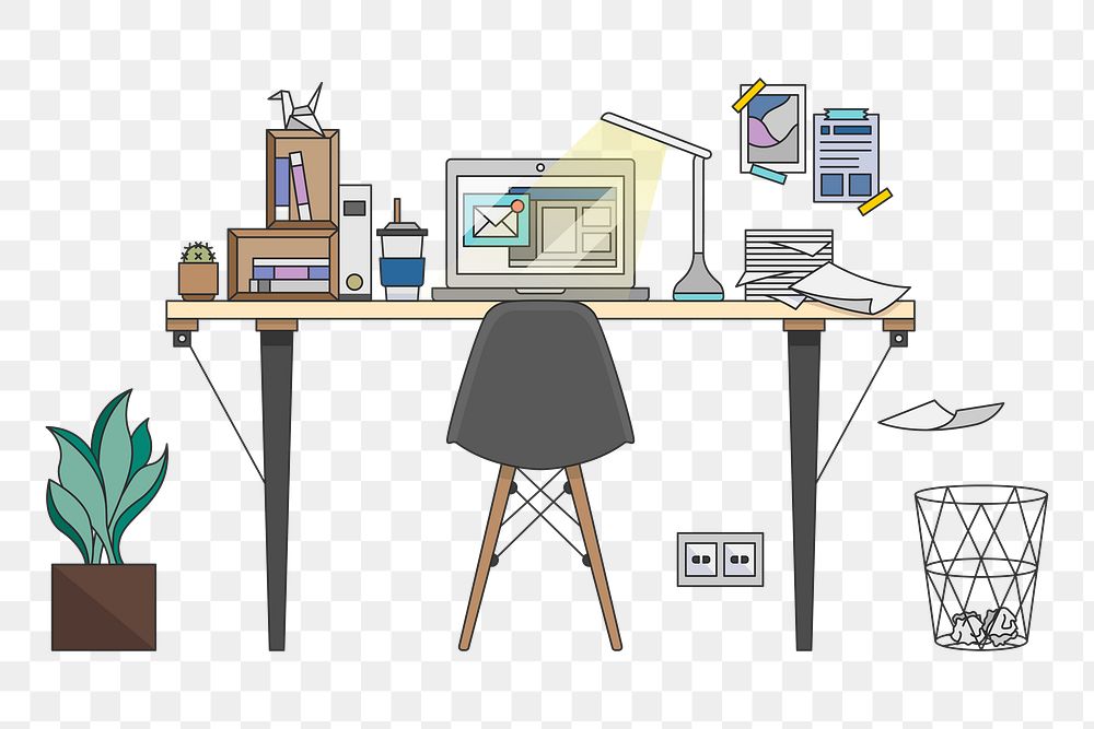 Desk png illustration, transparent background