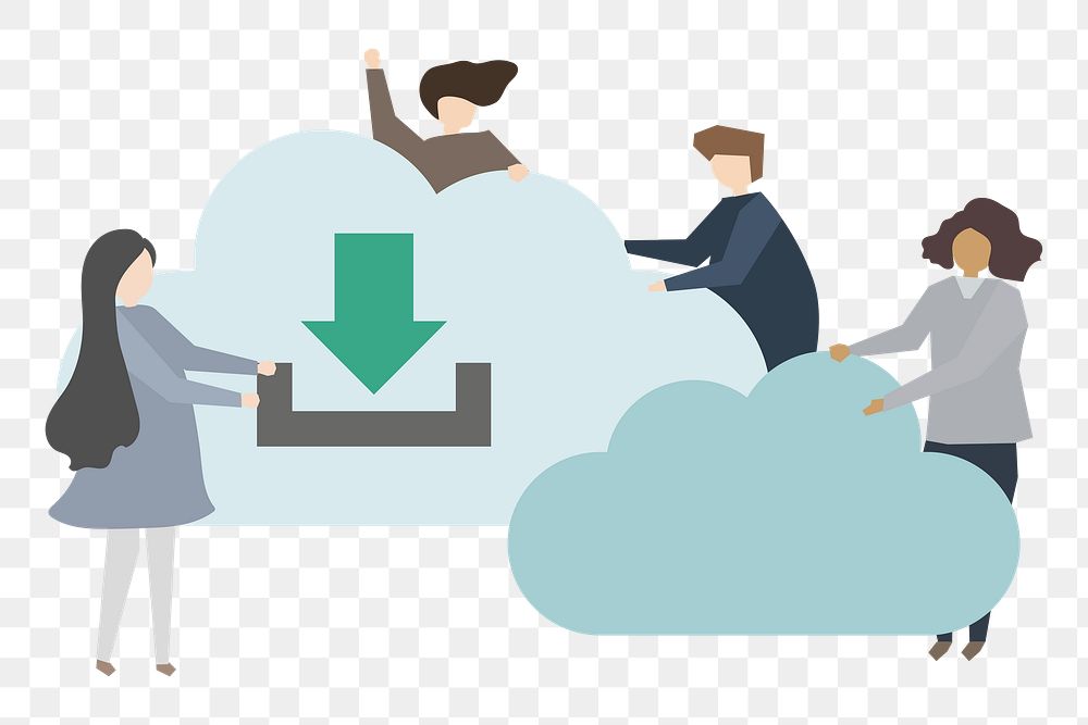 Cloud network png illustration, transparent background