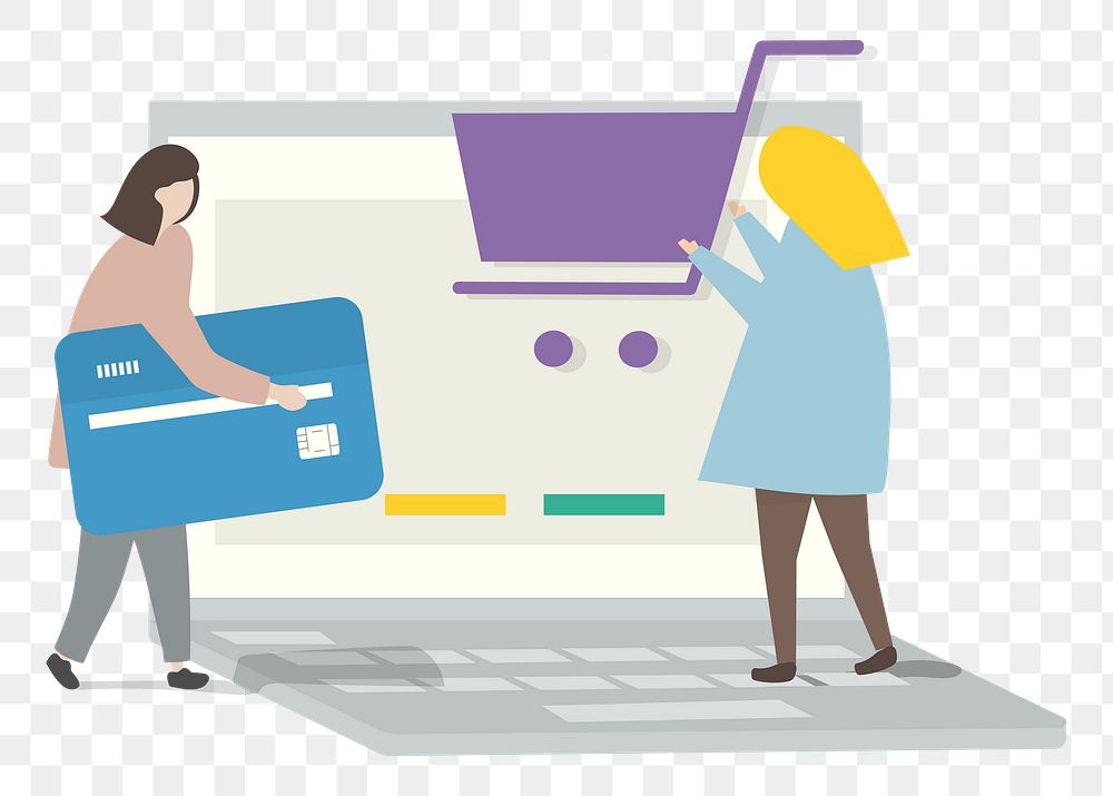 Online shopping png illustration, transparent background