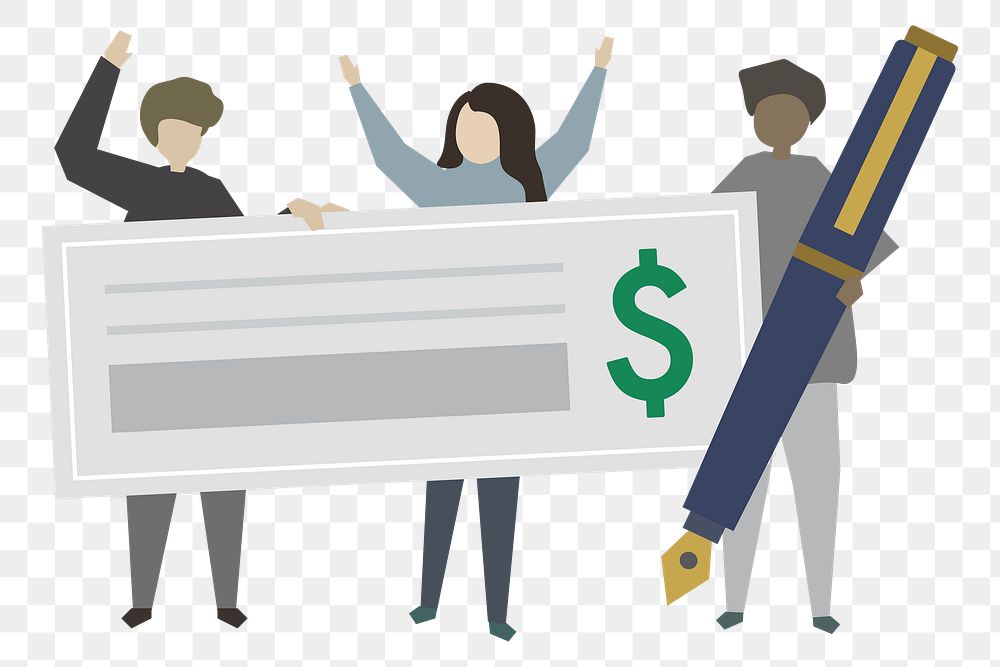 Cheque png illustration, transparent background